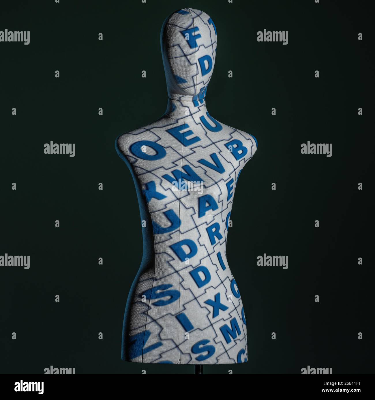 Mannequin illuminated with creative lights with geometric effects Stock Photo