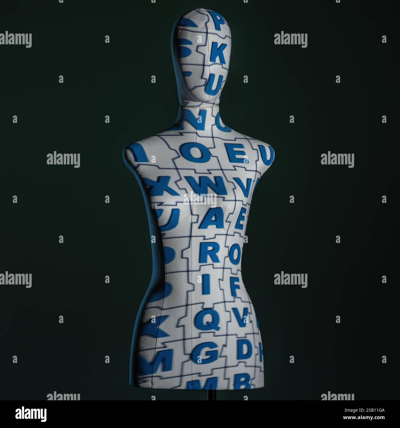Mannequin illuminated with creative lights with geometric effects Stock Photo