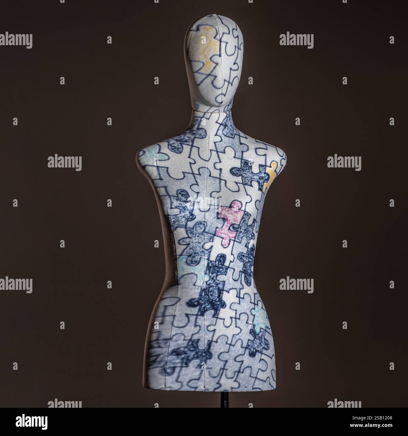 Mannequin illuminated with creative lights with geometric effects Stock Photo