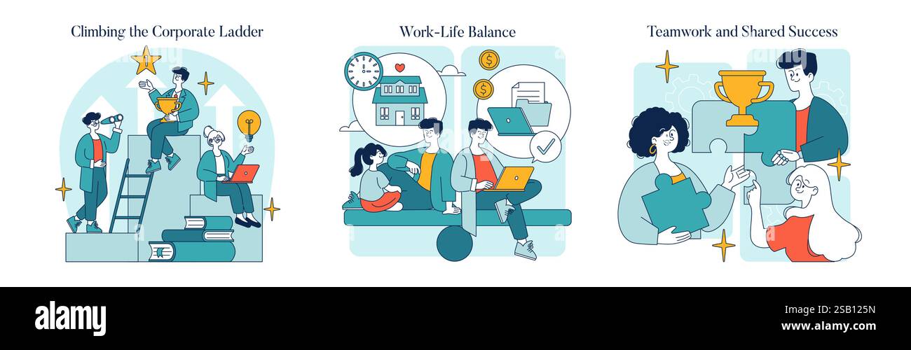 Steps to Career Success illustration. This visual highlights critical ...
