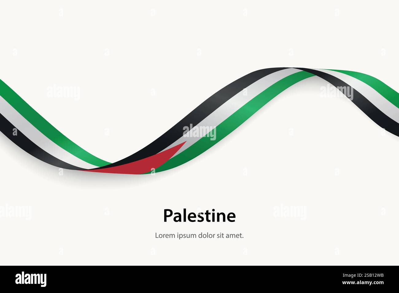 Palestine flag on Waving ribbon. Template for independence day Stock ...