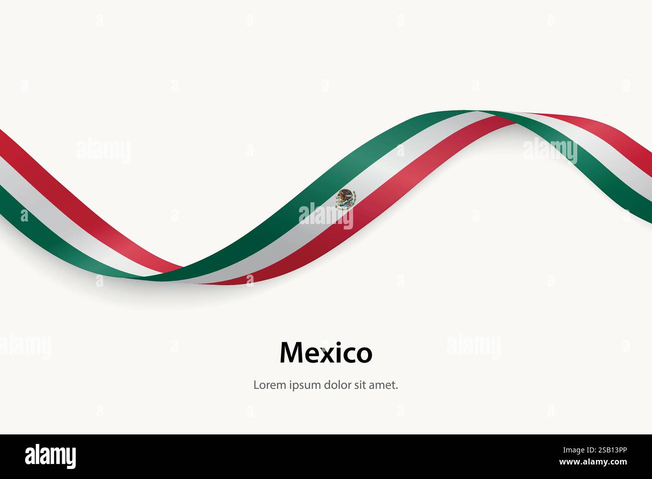 Mexican flag ribbon on Stock Vector Images - Alamy