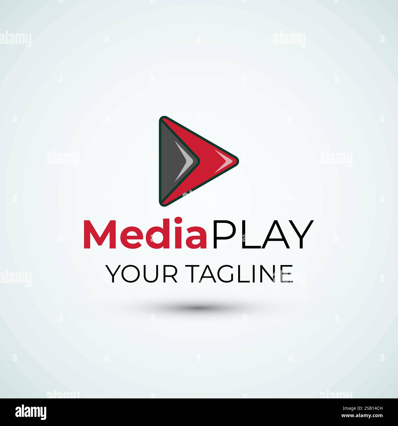 Creative media play logo design template Stock Vector