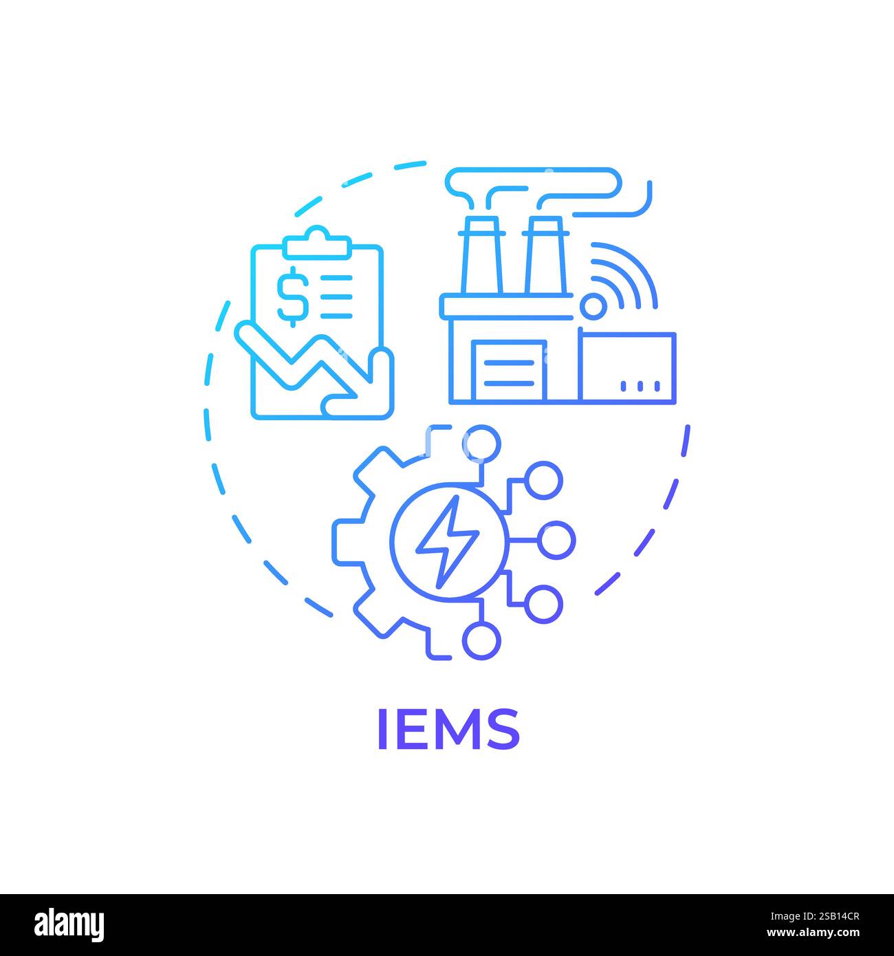 IEMS blue gradient concept icon Stock Vector