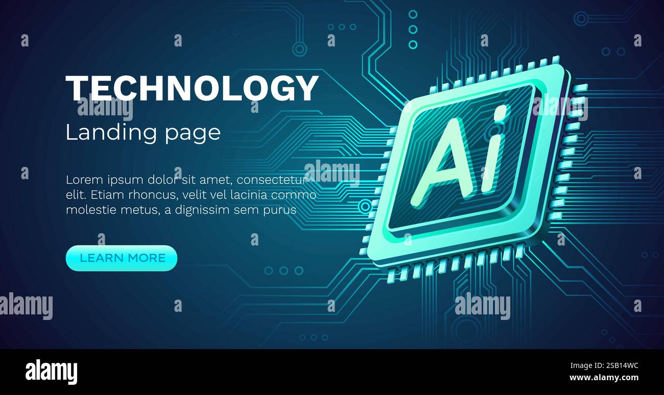 Ai chip, innovation tech, ai art technology. Vector Stock Vector