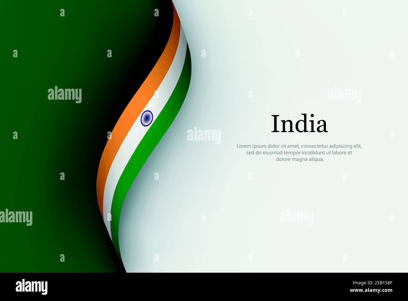 India flag on Waving ribbon. Template for independence day Stock Vector ...