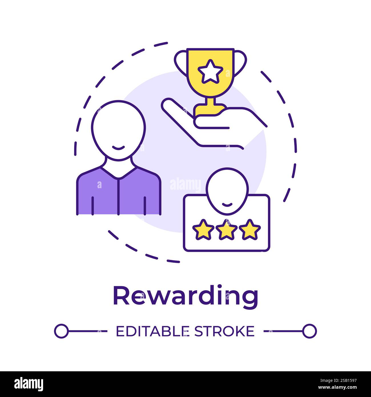 Rewarding multi color concept icon Stock Vector
