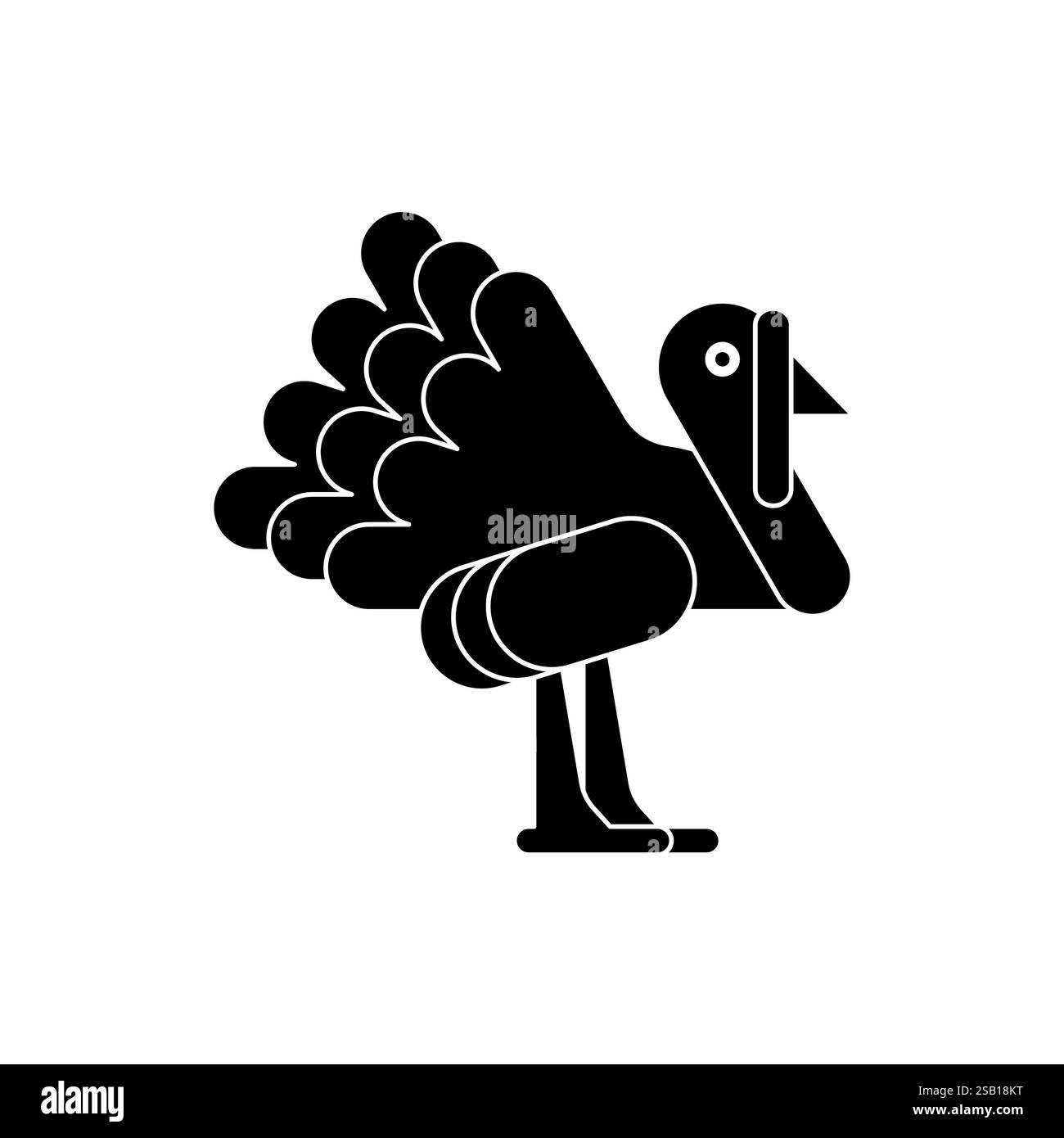 Turkey bird isolated cartoon. Turkey sign Stock Vector