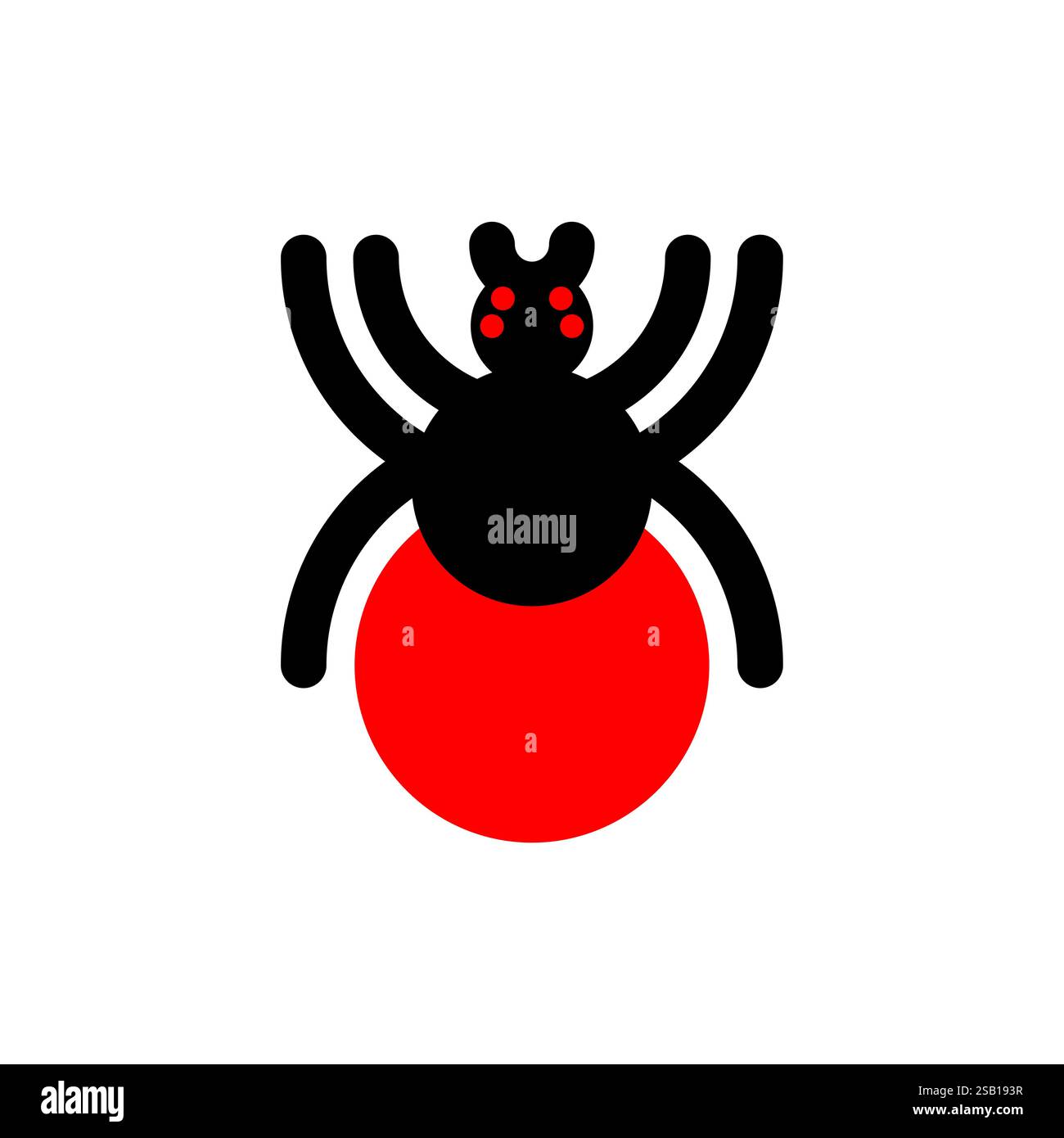 Encephalitis tick sign. Red infected tick. Stock Vector