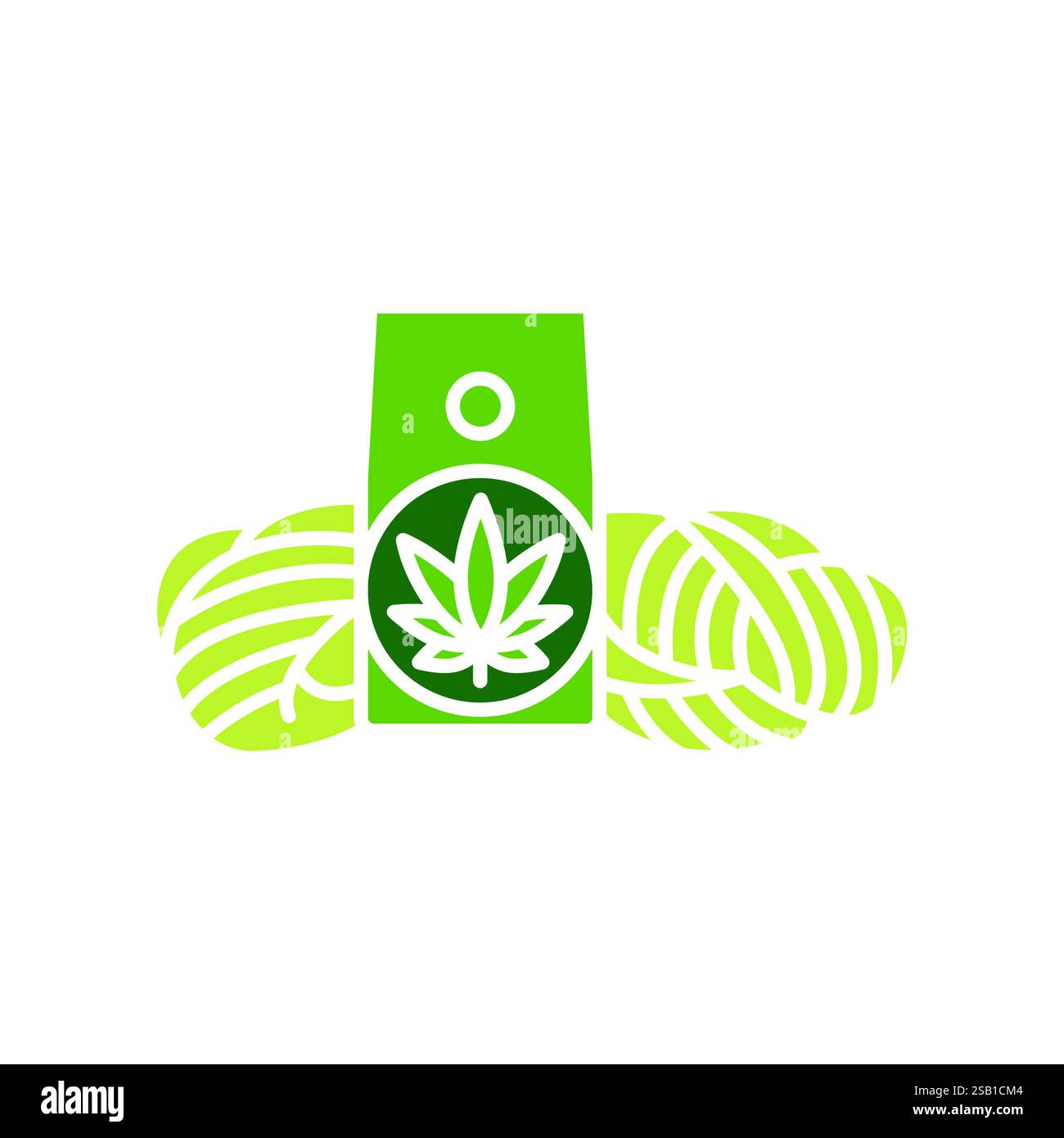 Hemp threads flat icon. Vector isolated element. Editable stroke. Stock Vector