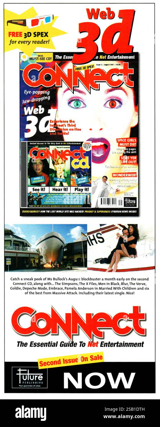 1997 UK Connect magazine guide to net entertainment promo published by Future Publishing Stock Photo