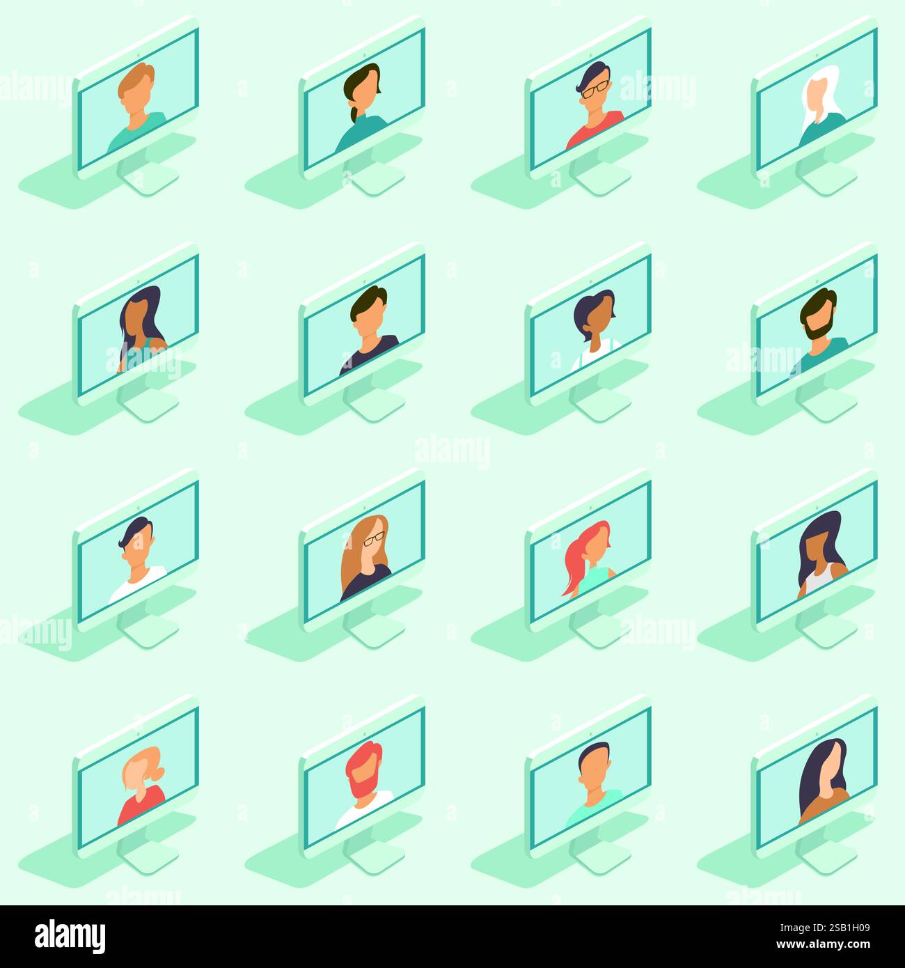Social network concept. Online connection. global structure networking and data exchanges. Teamwork during coronavirus COVID-19 outbreak. Flat vector Stock Vector