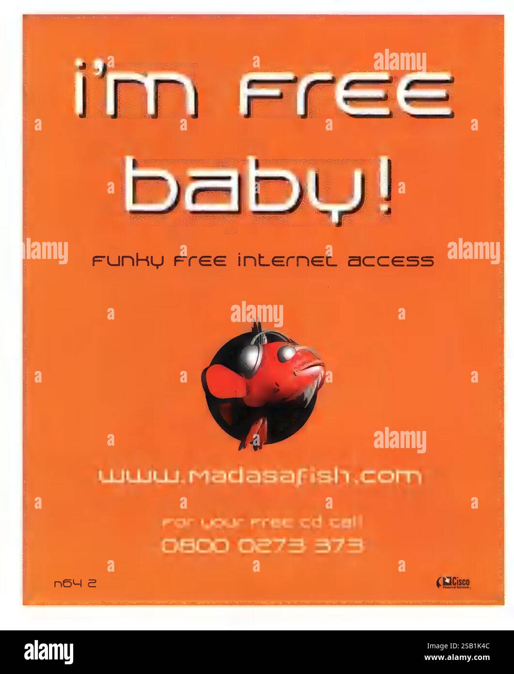 1999 UK Madasafish low cost broadband internet provider ad - "Funky free internet access" Stock Photo