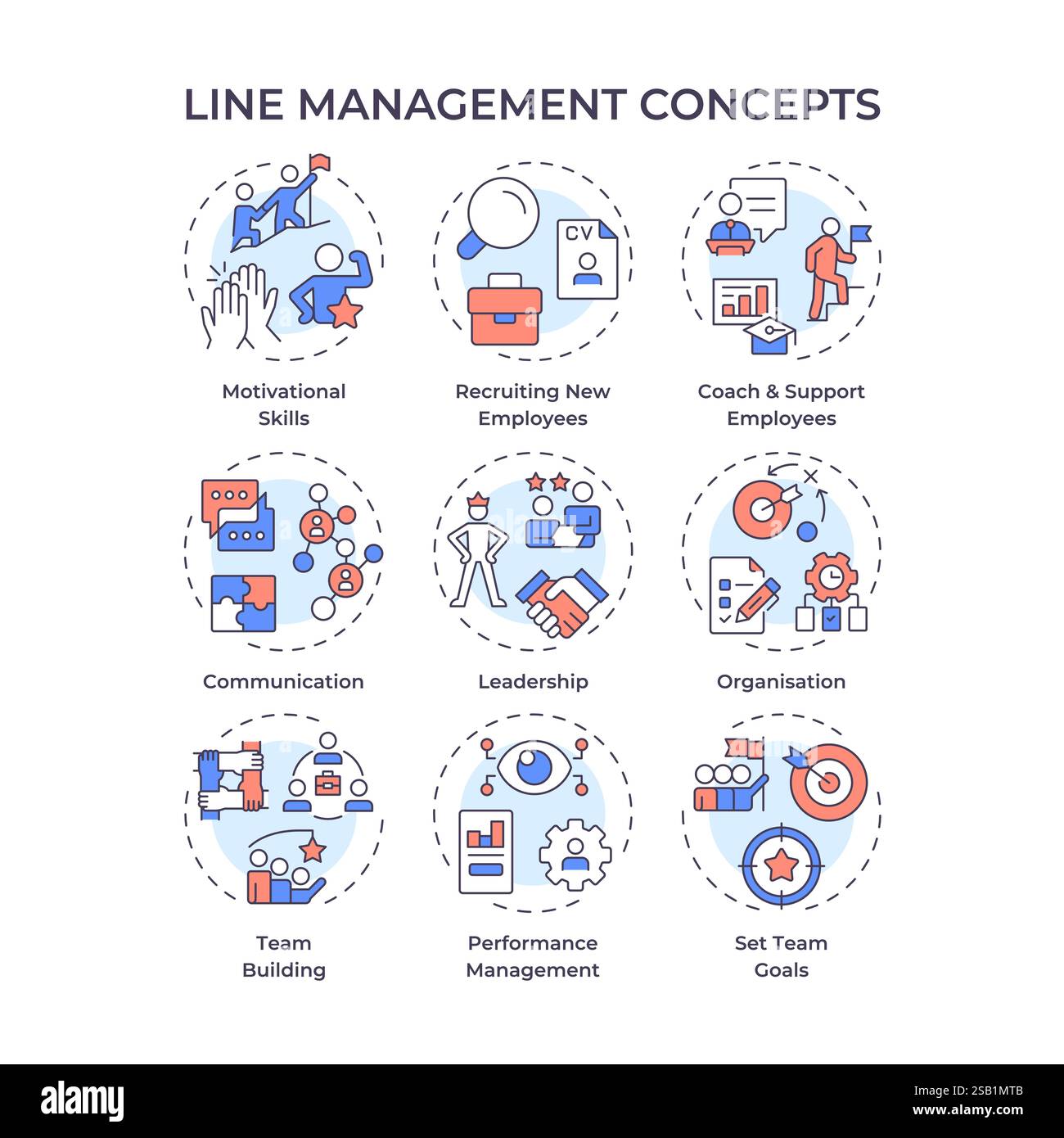 Line management multi color concept icons Stock Vector Image & Art - Alamy