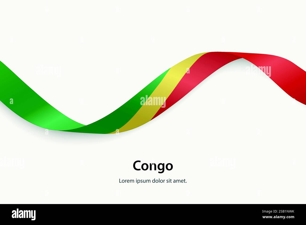 Congo flag on Waving ribbon. Template for independence day Stock Vector ...