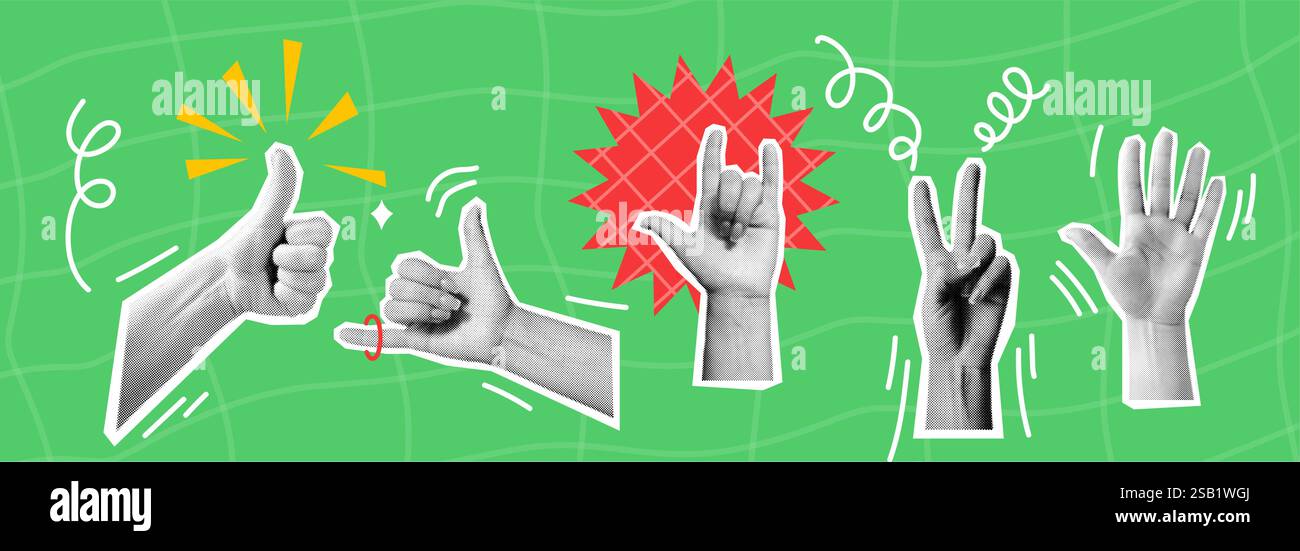 hand-gestures-thumbs-up-rock-n-roll-and-peace-art-collage-vector