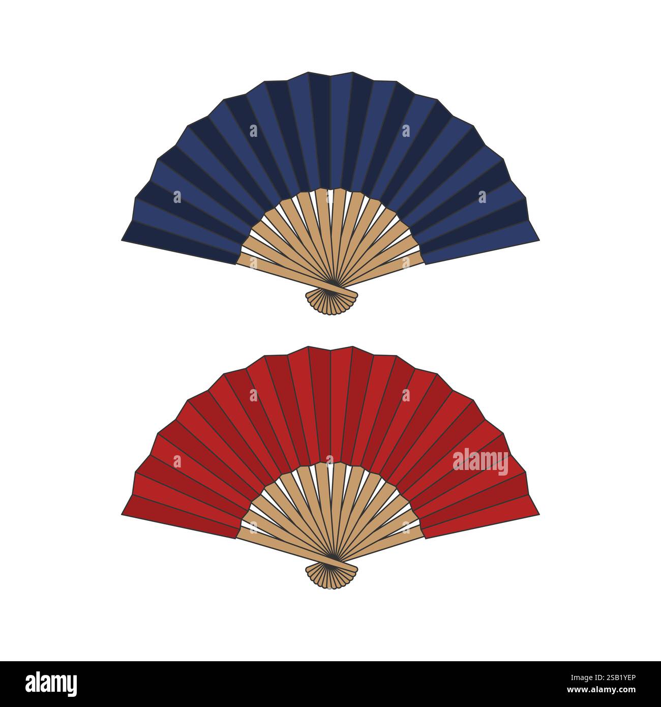 Shan Traditional Folding Hand Japanese Chinese Papercraft Fan Illustration Vector Stock Vector