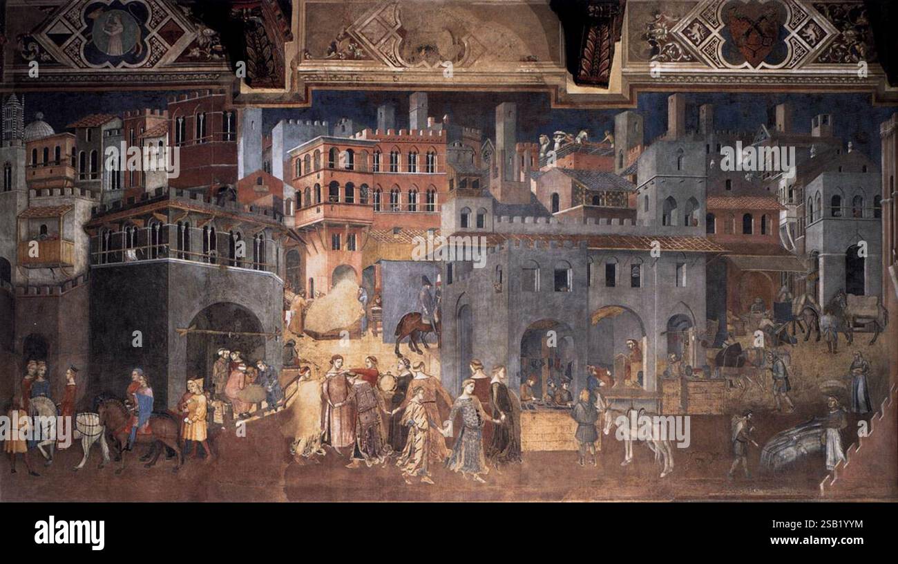 Frescoes of the Good and Bad Government by Ambrogio LORENZETTI 1338-40 ...
