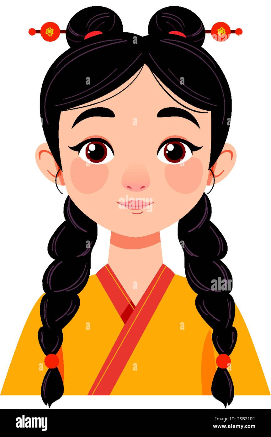 Illustration of a girl in traditional attire Stock Vector Image & Art ...