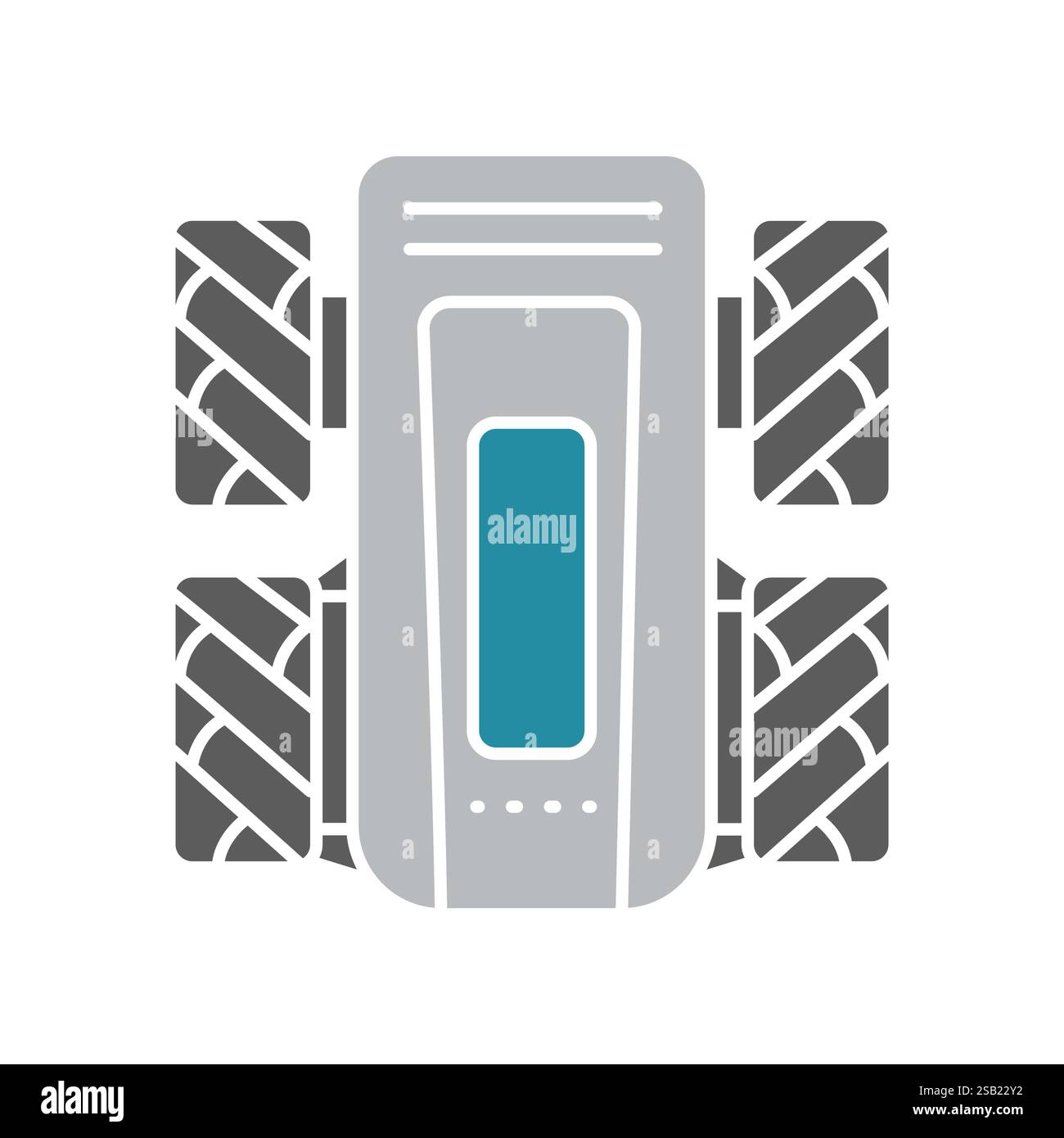 scout robots black line icon. Vector isolated element. Editable stroke. Stock Vector