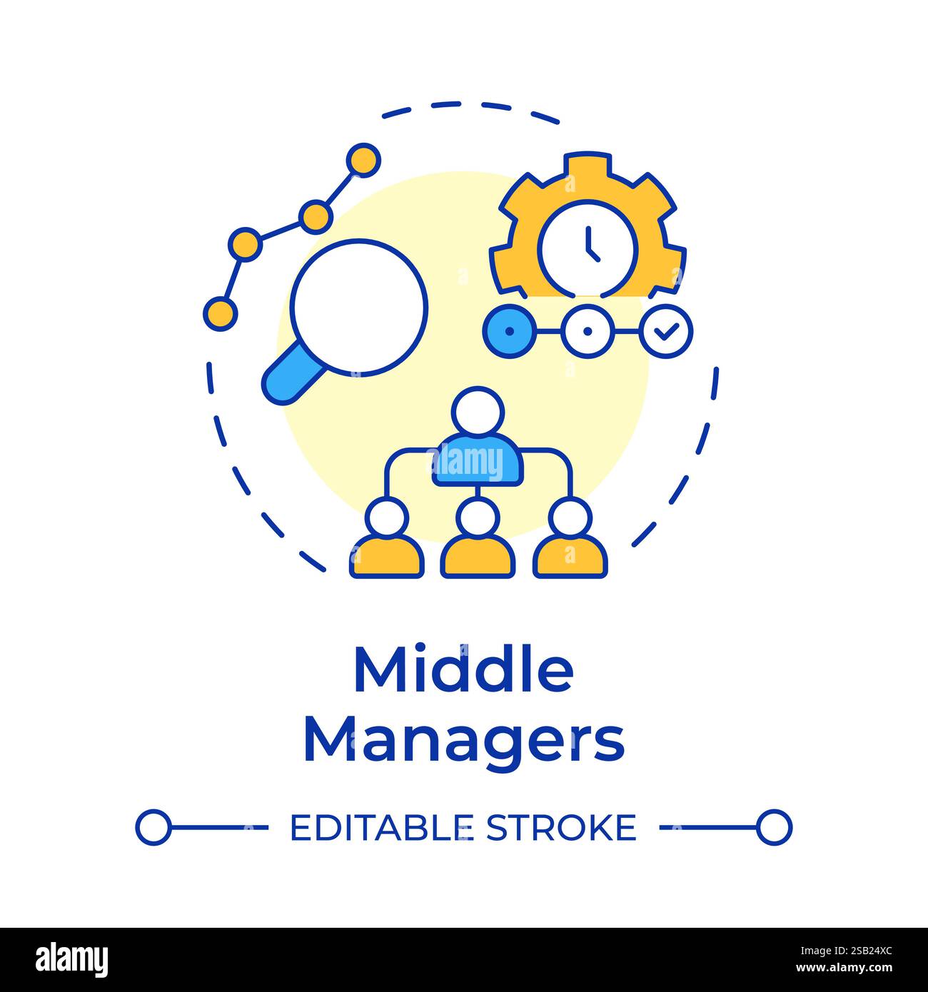 Middle managers multi color concept icon Stock Vector