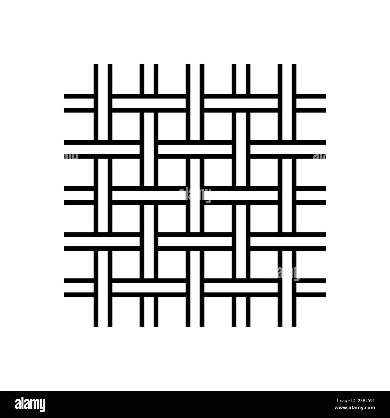 Outline style pattern of interlacing threads, symbolizing fabric ...