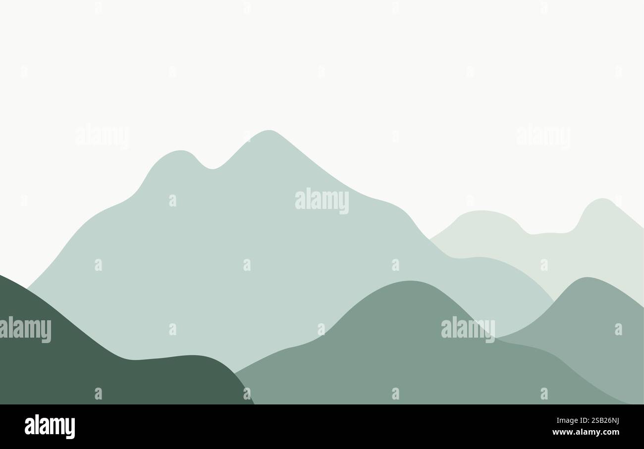 Mountain landscape vector Illustration. Abstract Mountain design Stock Vector