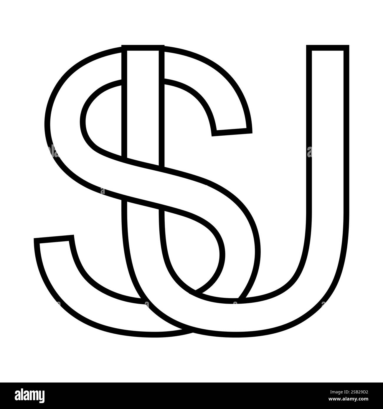 Logo sign su us icon, double letters logotype u s Stock Vector Image ...