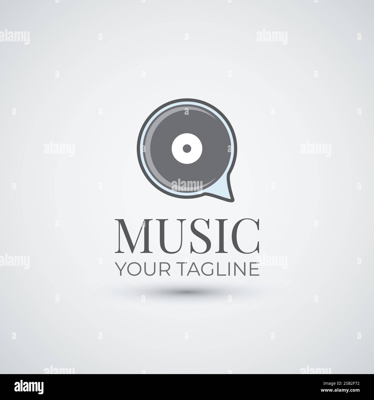 Chat disc music logo design icon template Stock Vector