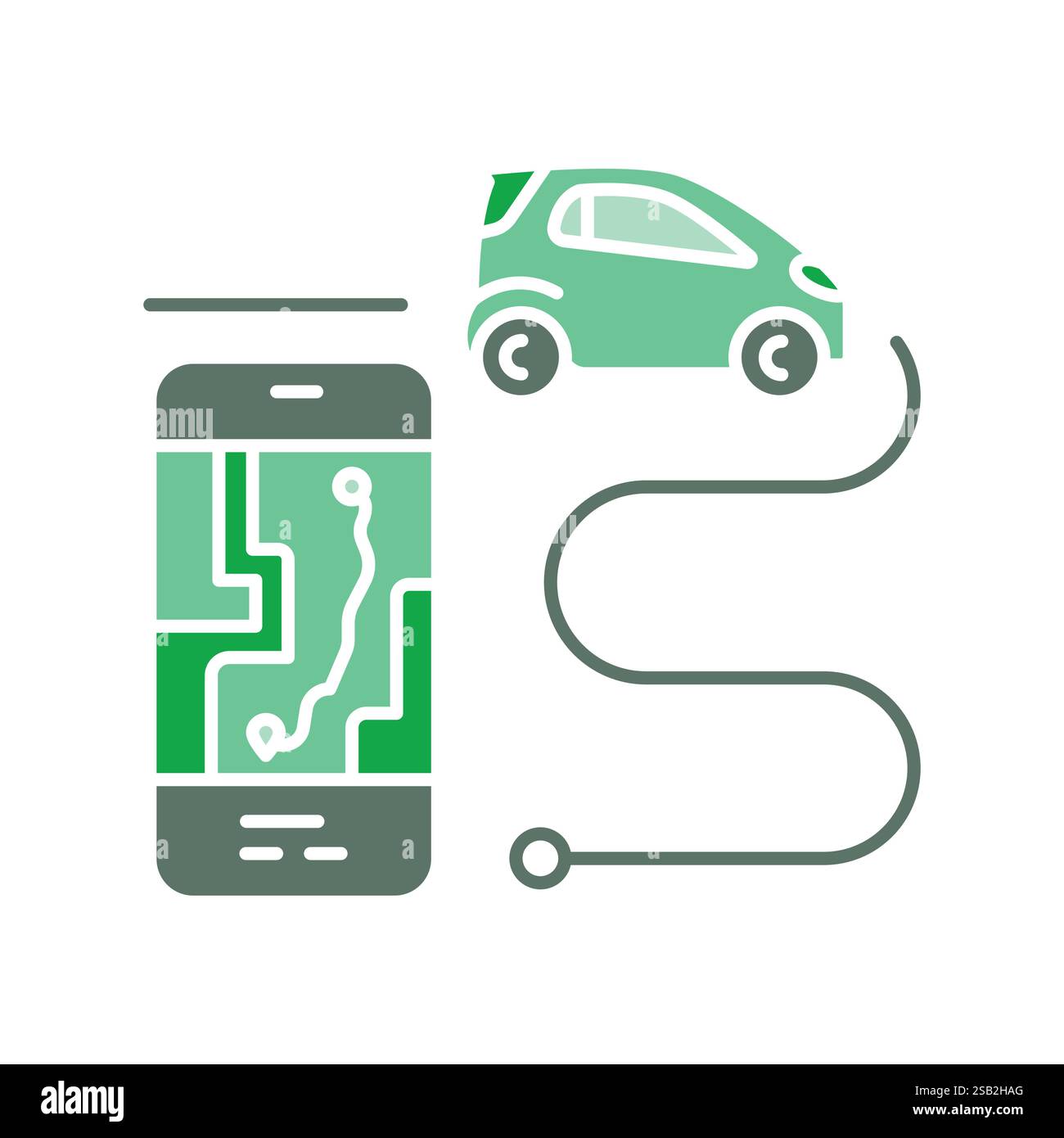Intelligent Transport Systems (ITS) flat icon. Vector isolated element. Editable stroke. Stock Vector
