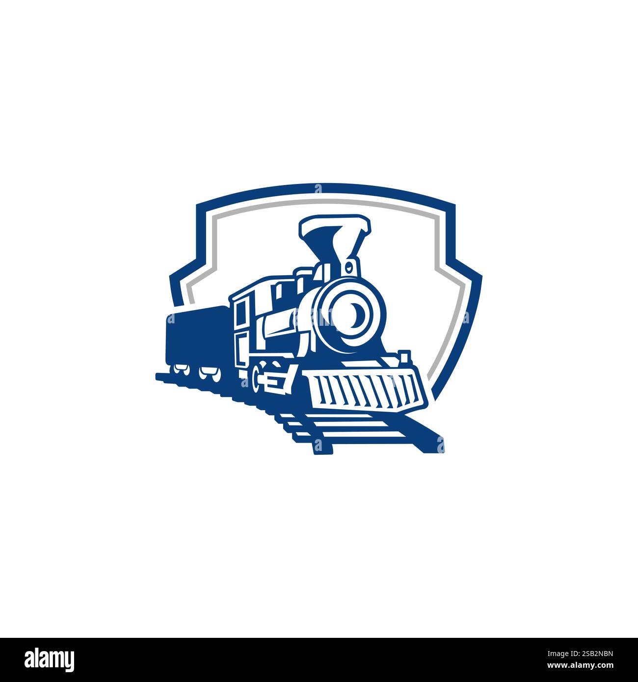 Simple vintage old locomotive train logo design template illustration ...