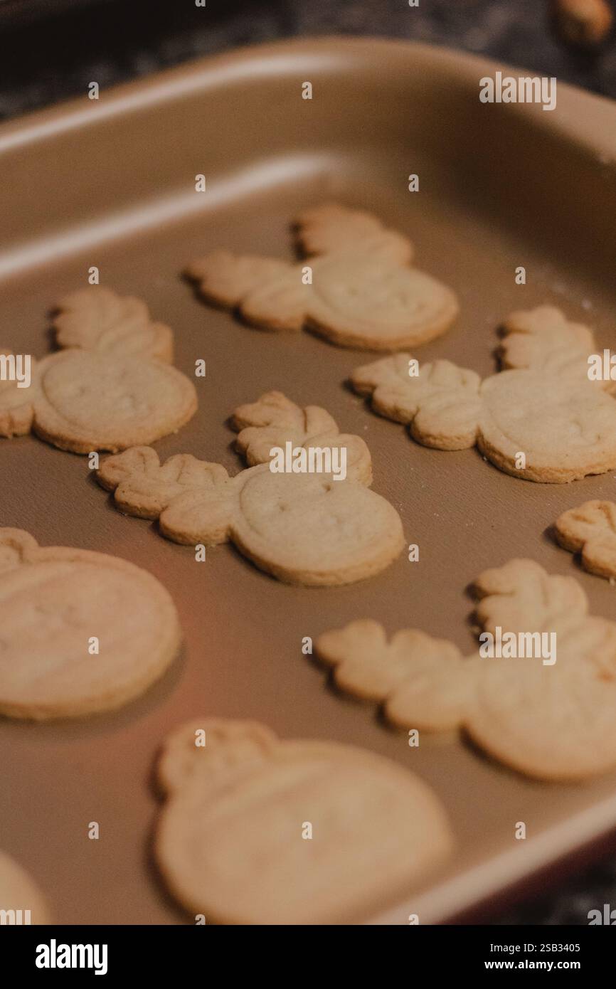 Baking Cookies on a Tray Stock Photo