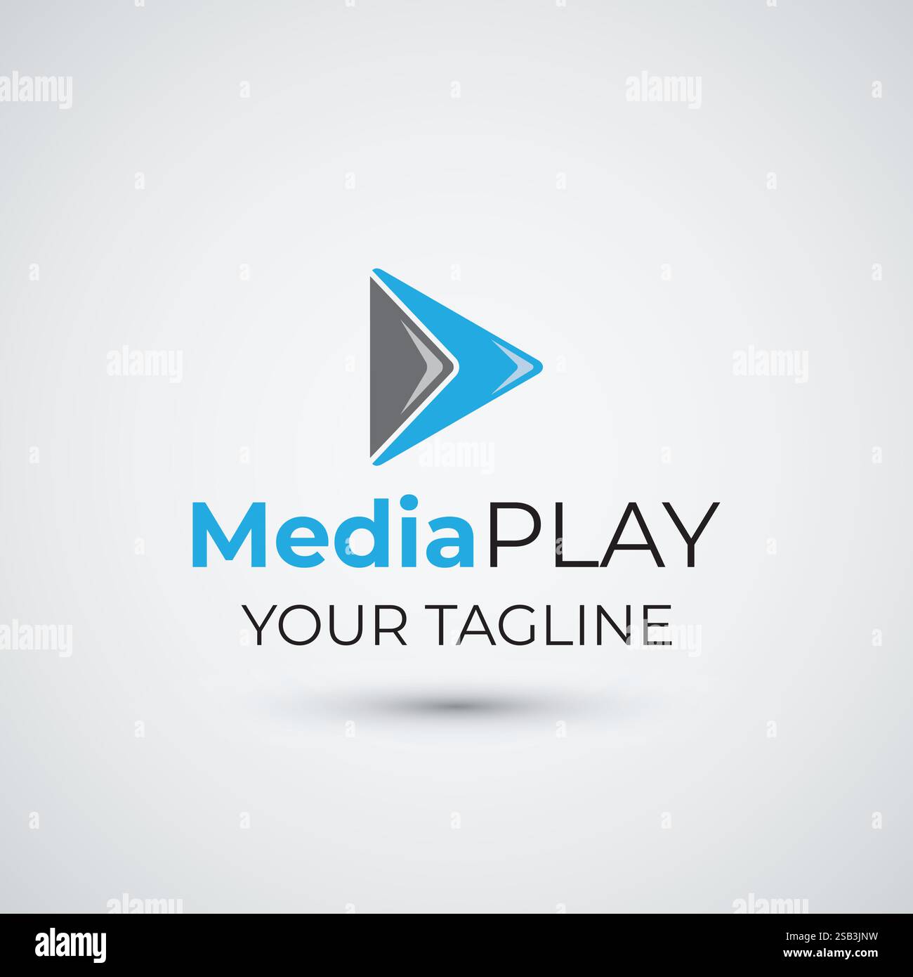 Creative media play logo icon design template Stock Vector