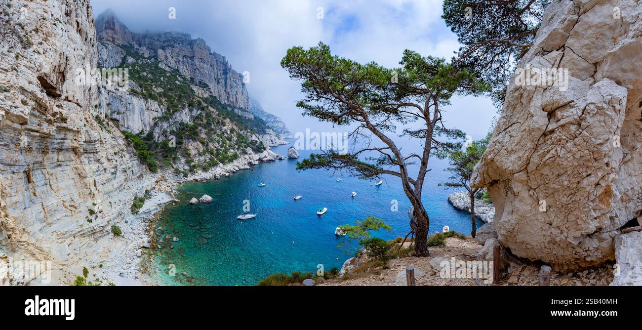 France, Bouches du Rhone, Marseille, National Park of the Calanques, Calanque de Sugiton Stock Photo