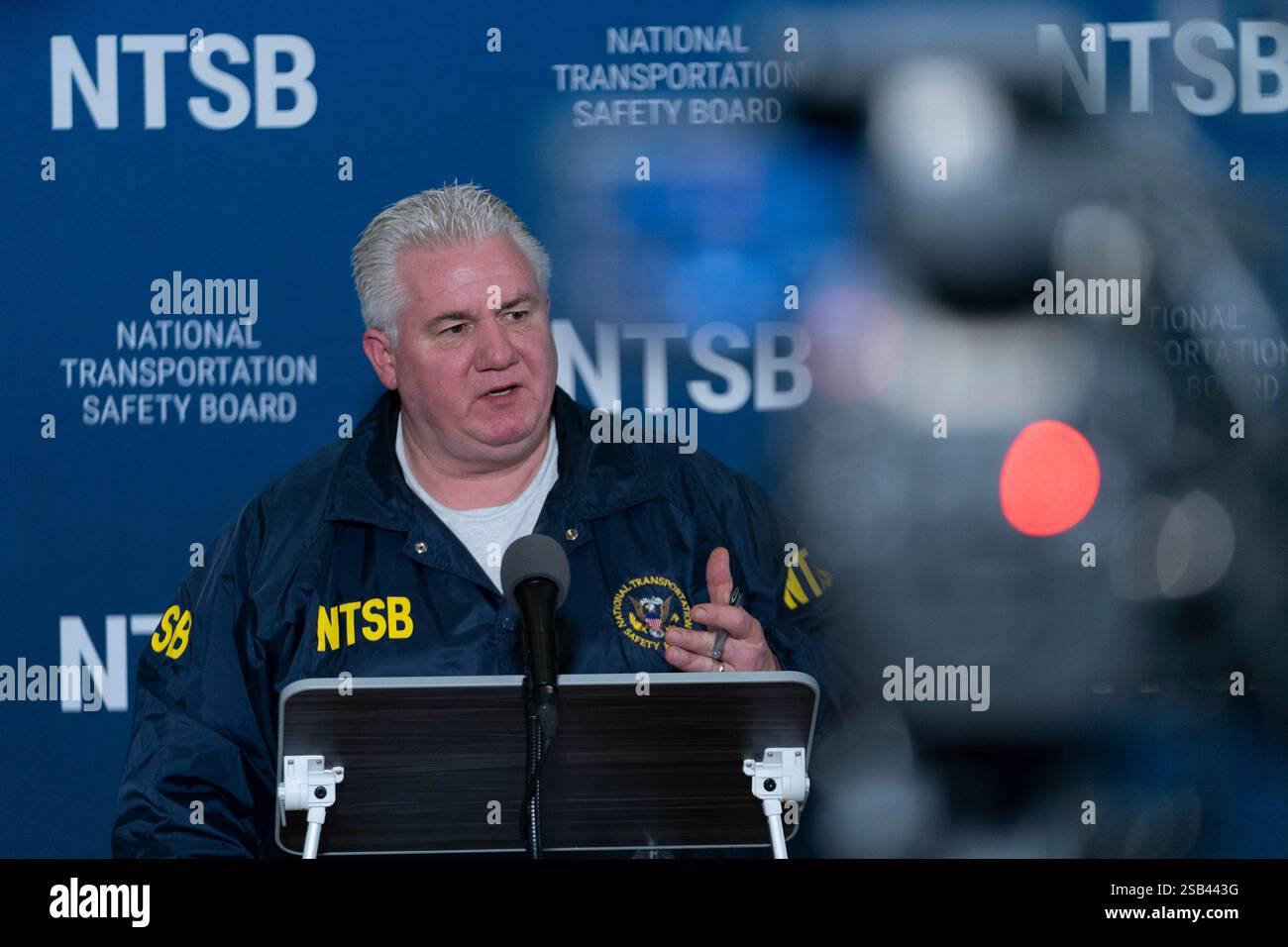 National Transportation Safety Board member Todd Inman speaks with ...