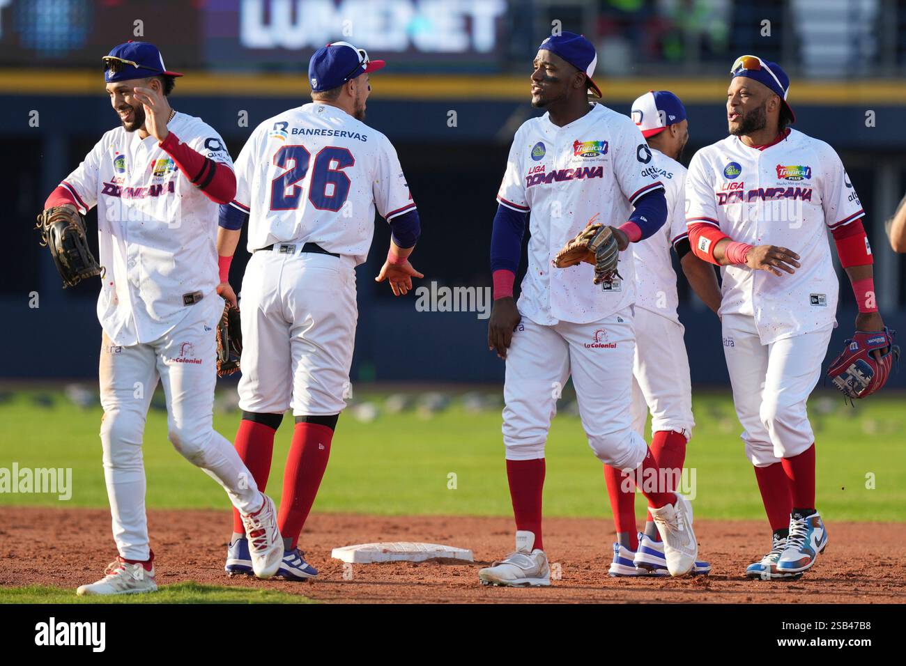 Dominican Republic players celebrate after their team defeated