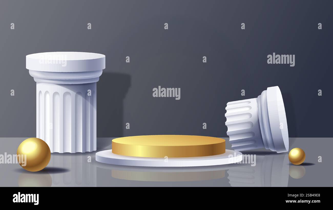Columns and pedestal vector. Vector illustration Stock Vector Image ...