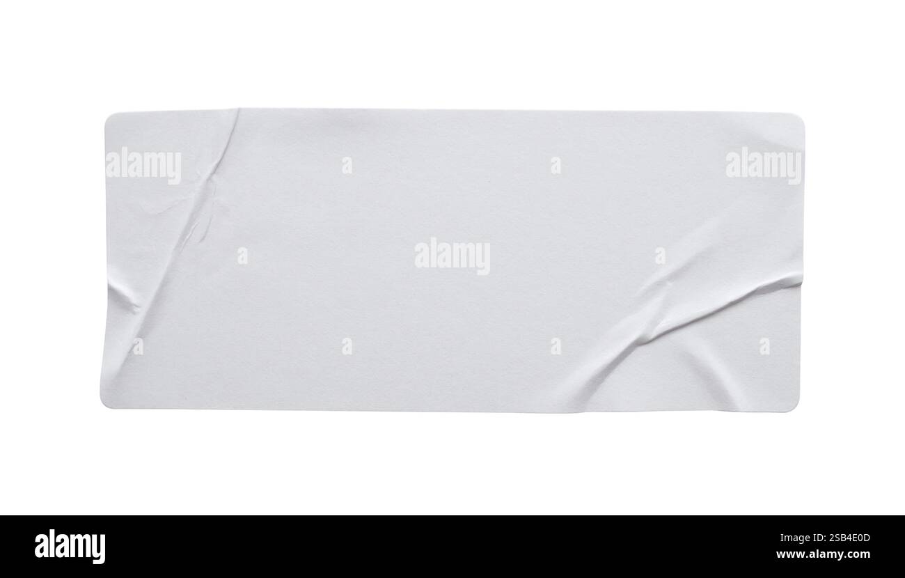 Blank paper sticker label texture isolated on white background Stock Photo