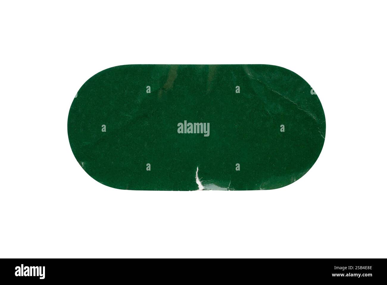 Blank green sticker label isolated on white background Stock Photo - Alamy