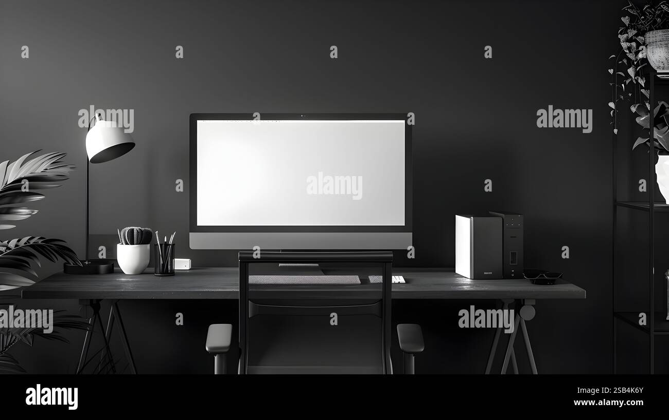 This image showcases a sleek and modern workspace featuring a ...