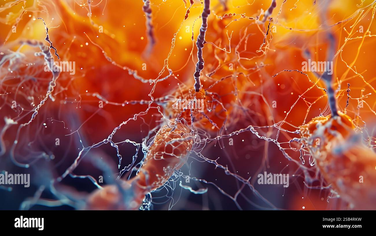 A close-up microscopic view reveals the intricate cellular composition ...