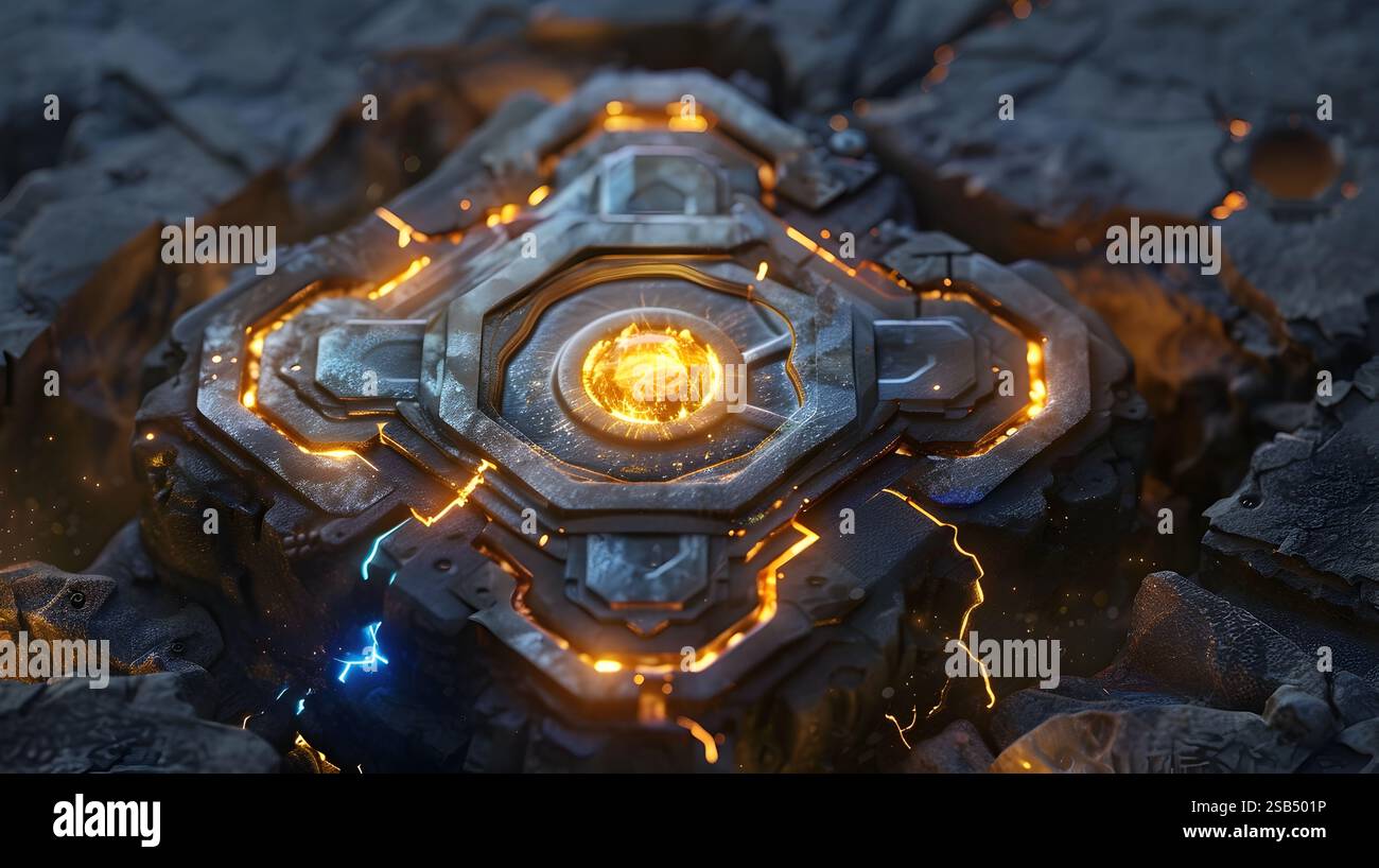 This imaginative isometric render showcases an alien artifact ...