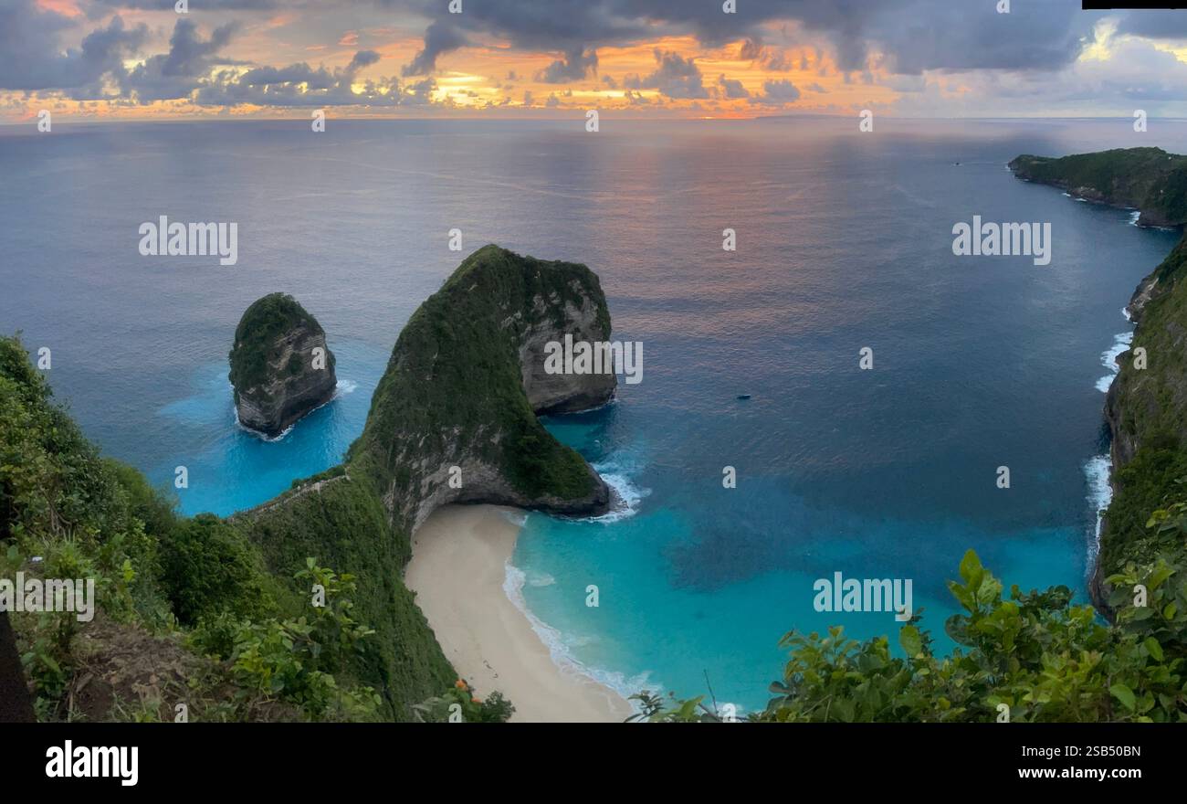 Kelingking Beach of Nusa Penida, Bali Indonesia - Smartphone Captured Stock Image