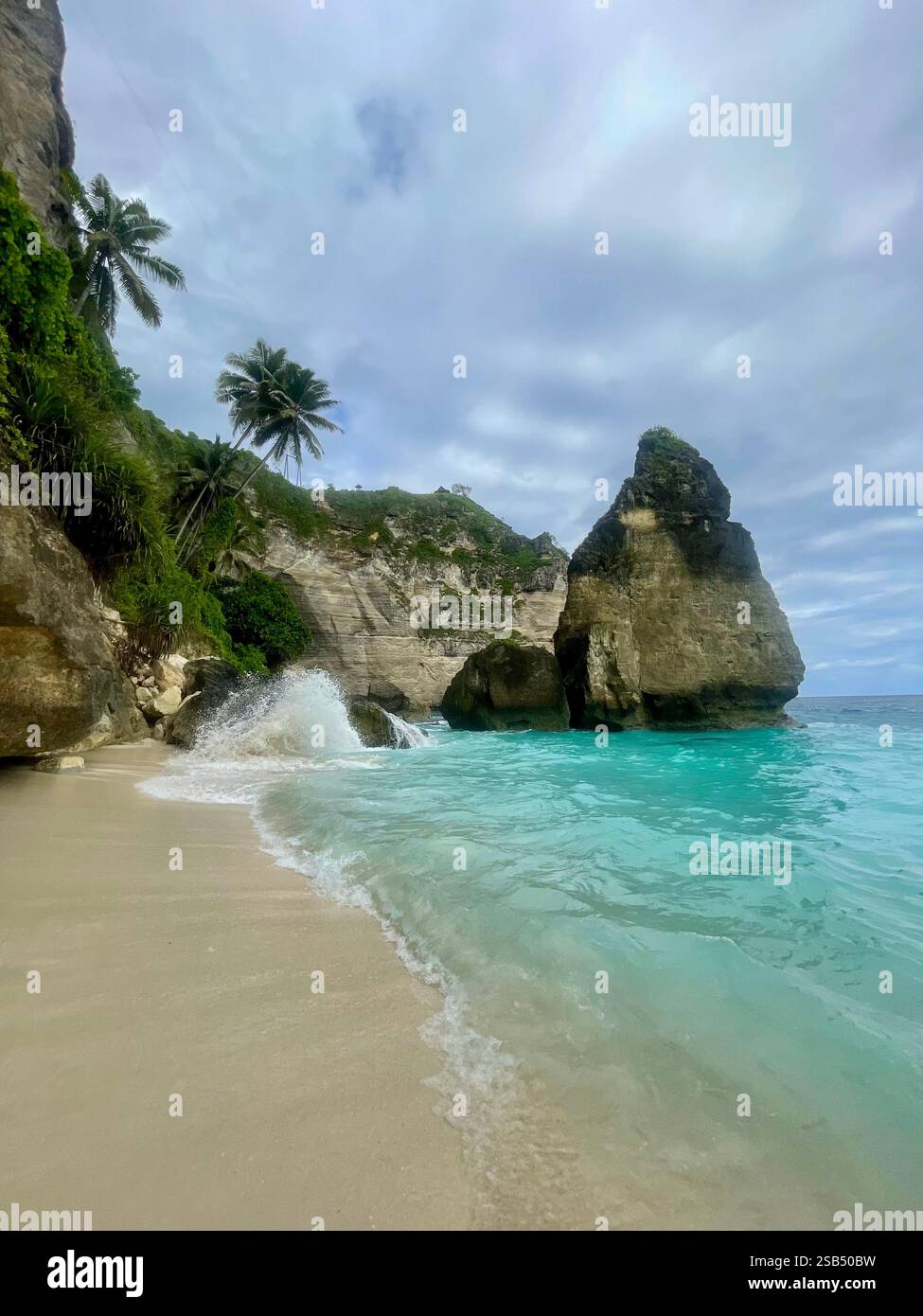 Kelingking Beach of Nusa Penida, Bali Indonesia - Smartphone Captured Stock Image