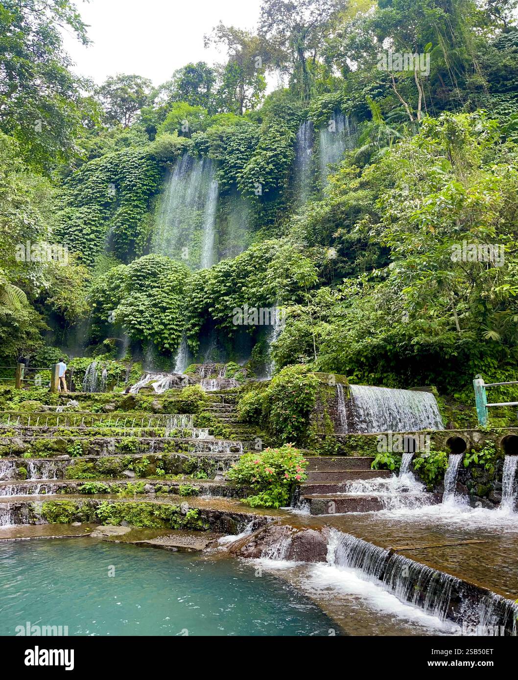 The waterfalls Benang Kelambu of Lombok, Indonesia - Smartphone Captured Stock Image
