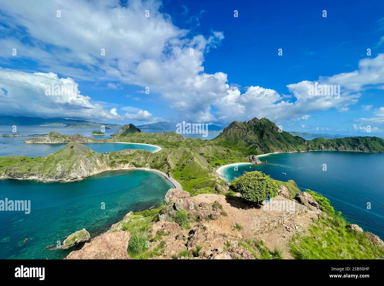 While travelling Indonesia I took a detour off the island of Flores to explore the breathtaking views of Padar Island, Komodo National Park. - Smartphone Captured Stock Image