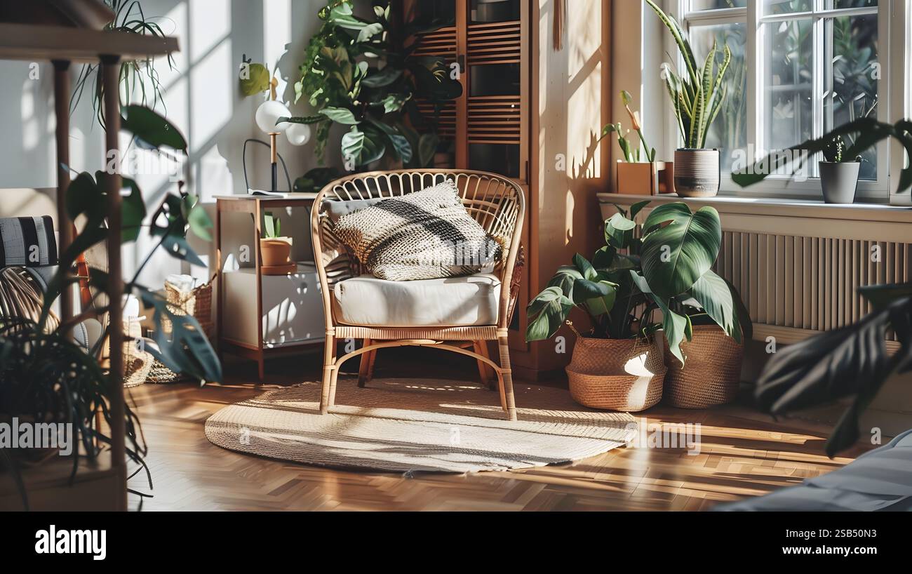 Illustration of Living Room Furniture Made From Recycled Materials