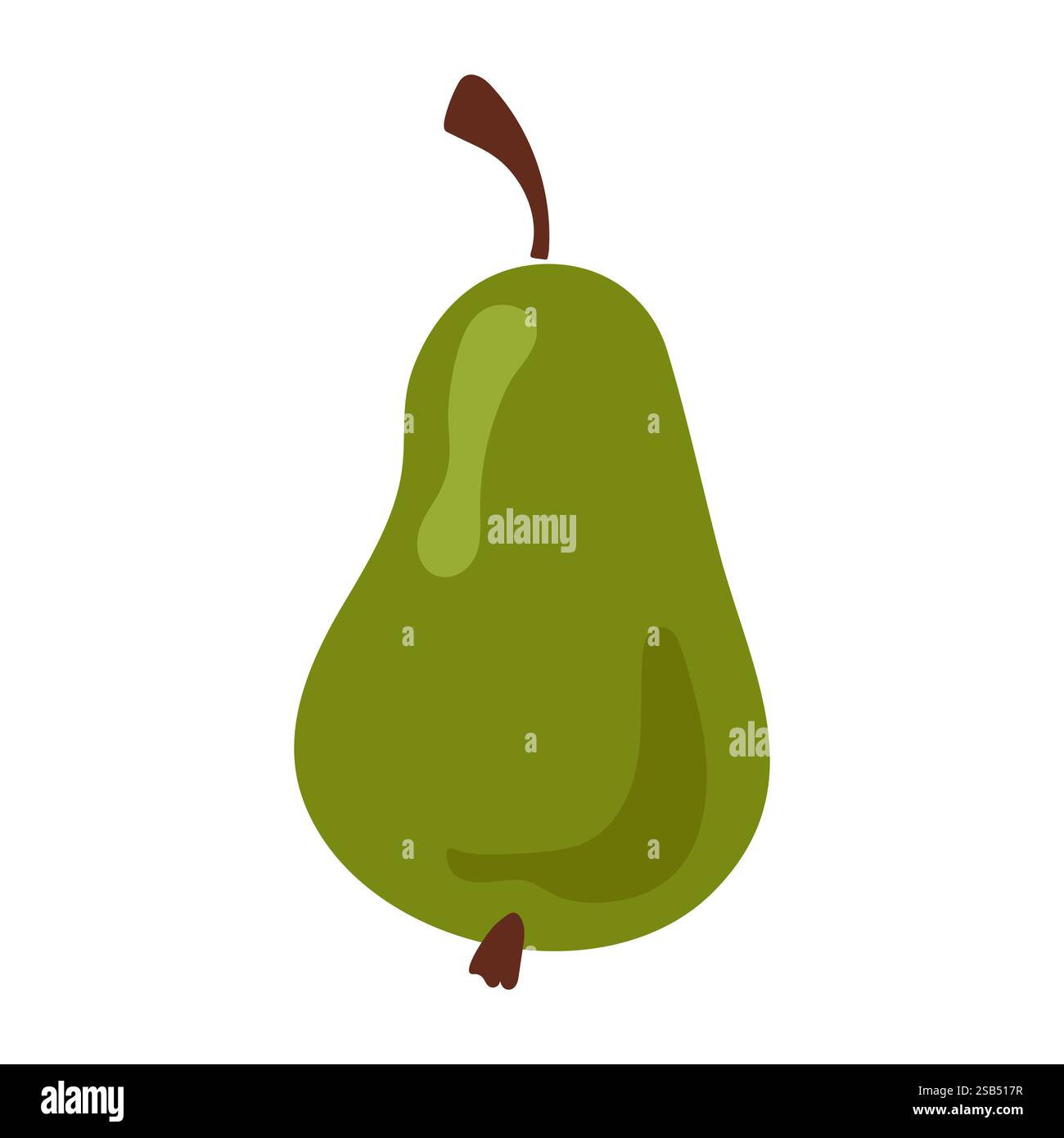 Green pear flat icon Balanced nutrition Tasty lunch snack. Vector illustration. Vector illustration Stock Vector