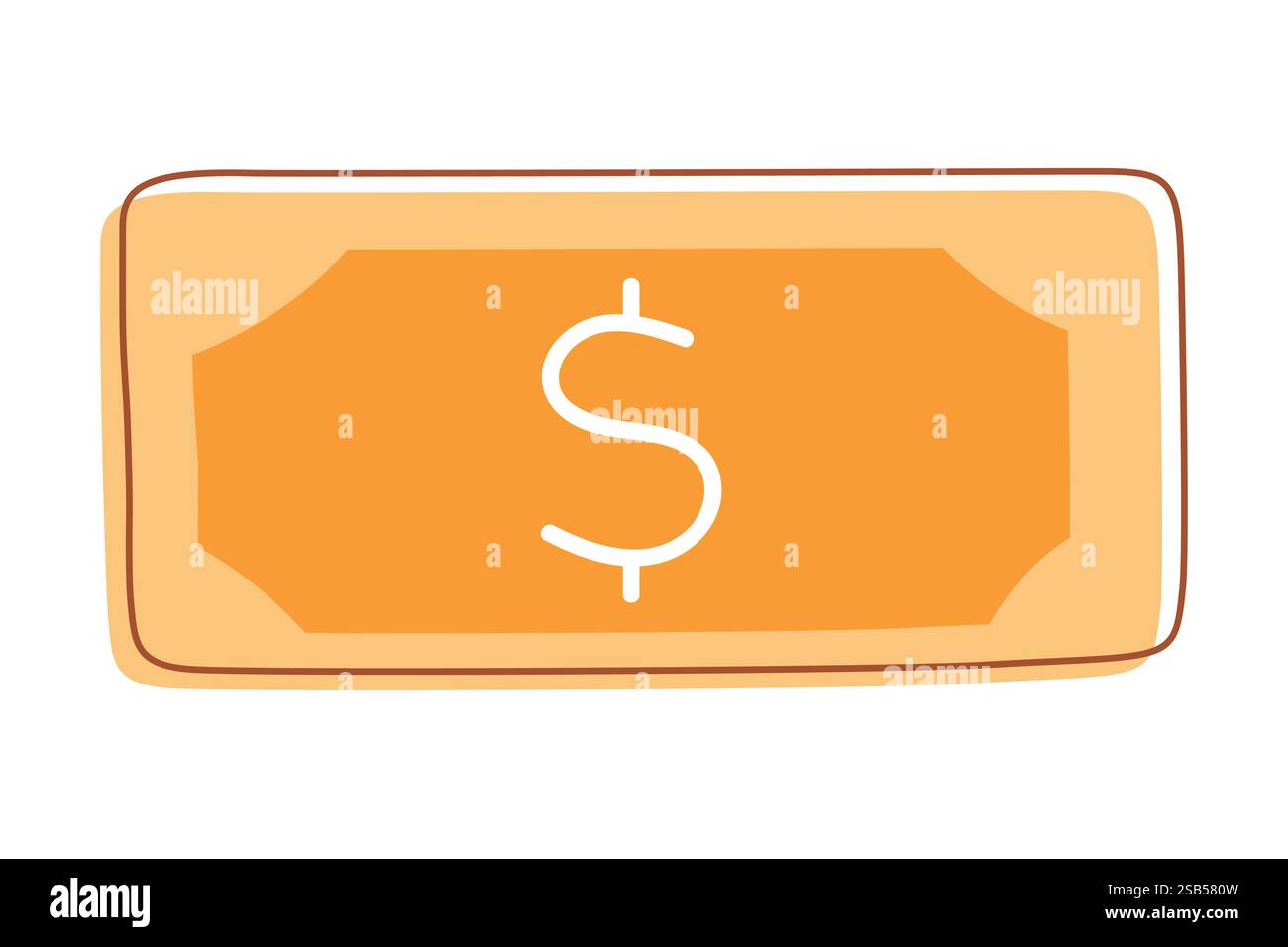 A yellow button featuring a dollar sign symbol on it. Vector illustration Stock Vector