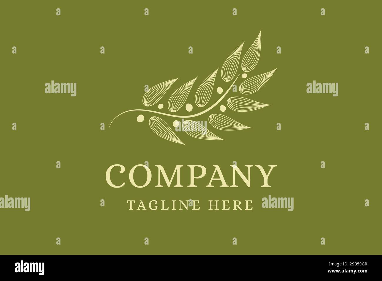 Olives Oil or Olive Tree Branch Leaves Elegant Logo Design Stock Vector ...